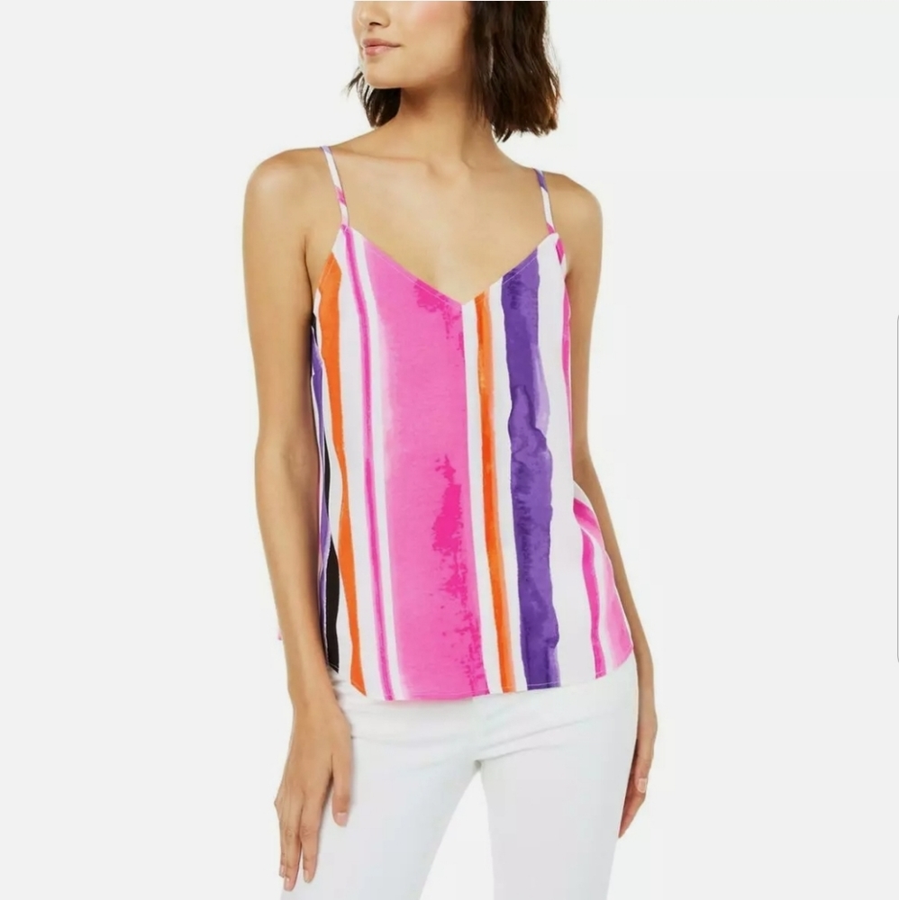 BAR III Water Stripe Tank Top Size Large
